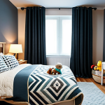 아기 잠투정 해결법 - **Subject:** A cozy child's bedroom.
    **Clothing/Environment:** Soft lighting, a comfortable bed ...