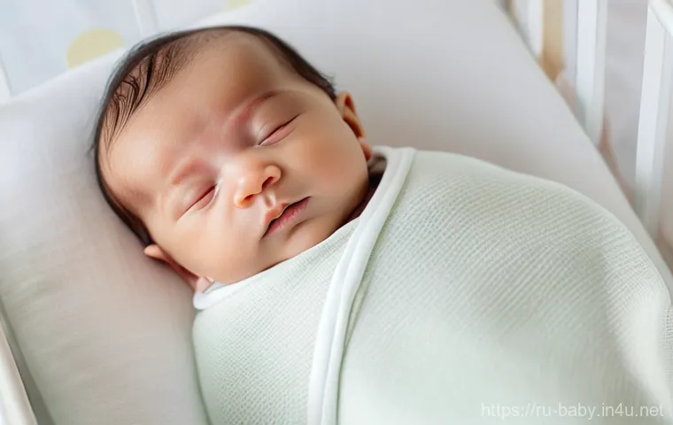 아기 침대 매트리스 선택 - Image Prompt 1: Peaceful Newborn on an Orthopedic Mattress**