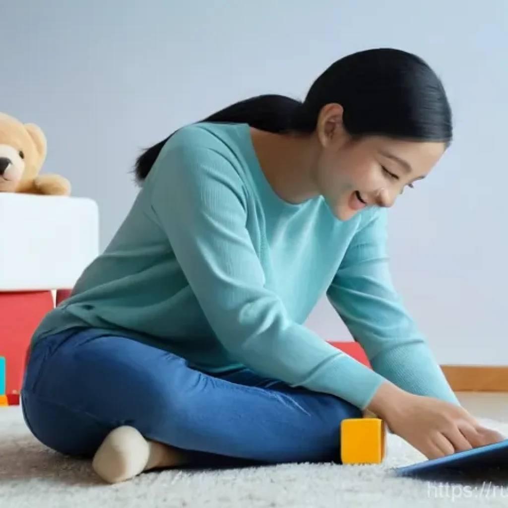 아기 영어 노출 방법 - **Prompt:** A heartwarming scene of a mother and her toddler (around 2-3 years old) in a brightly li...